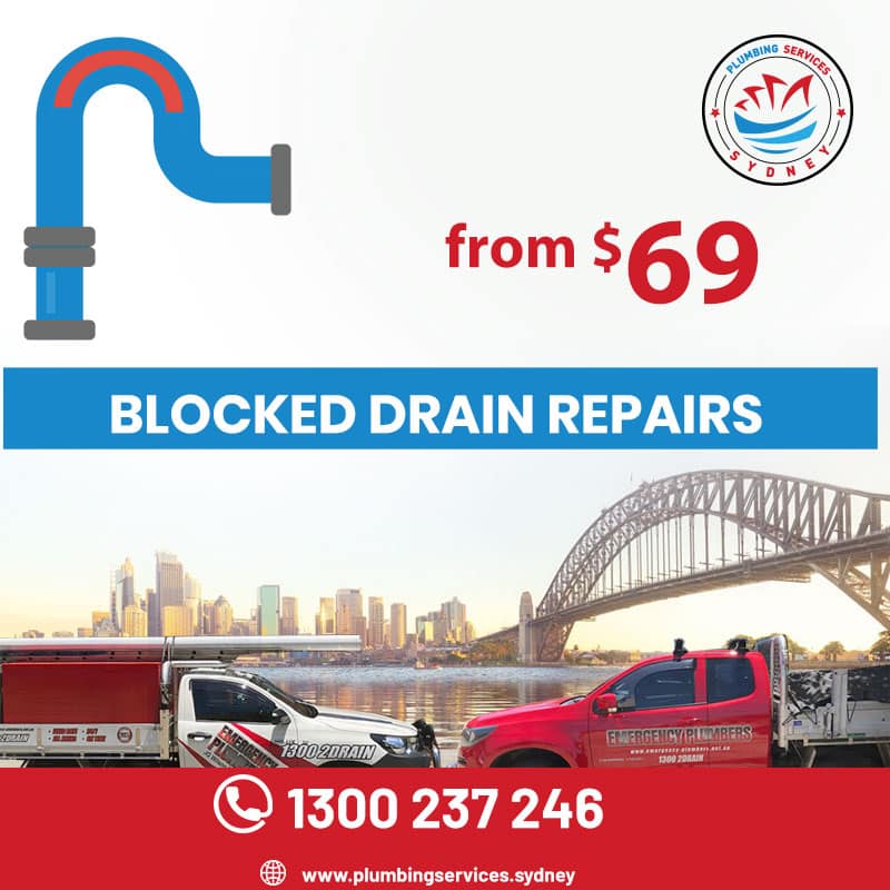 Image presents blocked drains